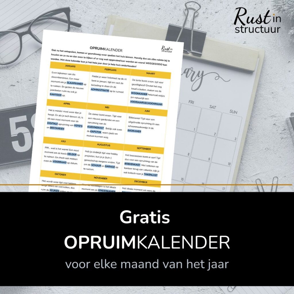 Gratis opruimkalender