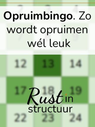 Maak opruimen leuk met een bingokaart